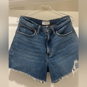 Abercrombie & Fitch Distressed Blue Denim Shorts